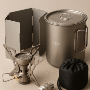Ultralight Titanium Backpacking Stove Set