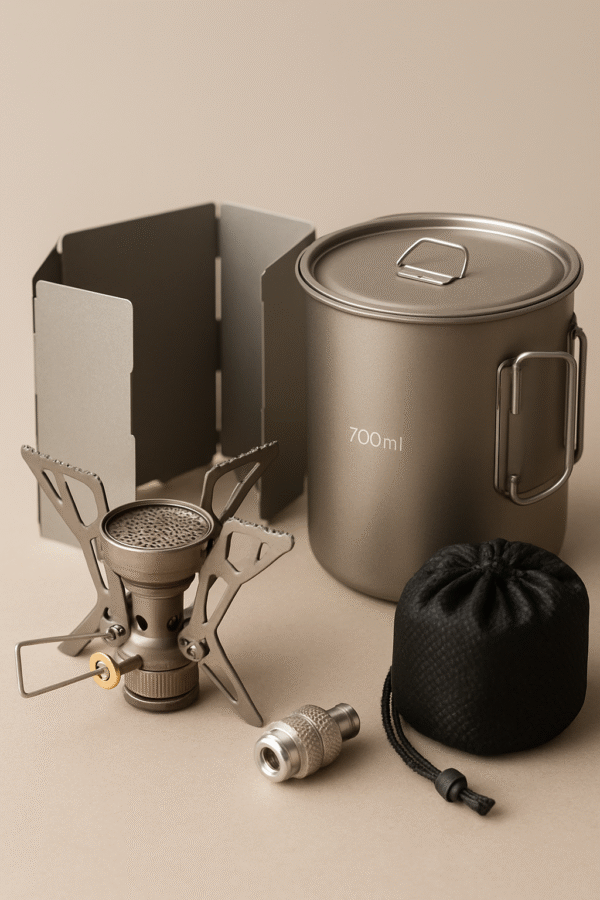 Ultralight Titanium Backpacking Stove Set
